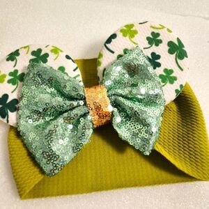 Disney Mouse Ears St. Patrick's Day Shamrock Sequin Dress Up Headband